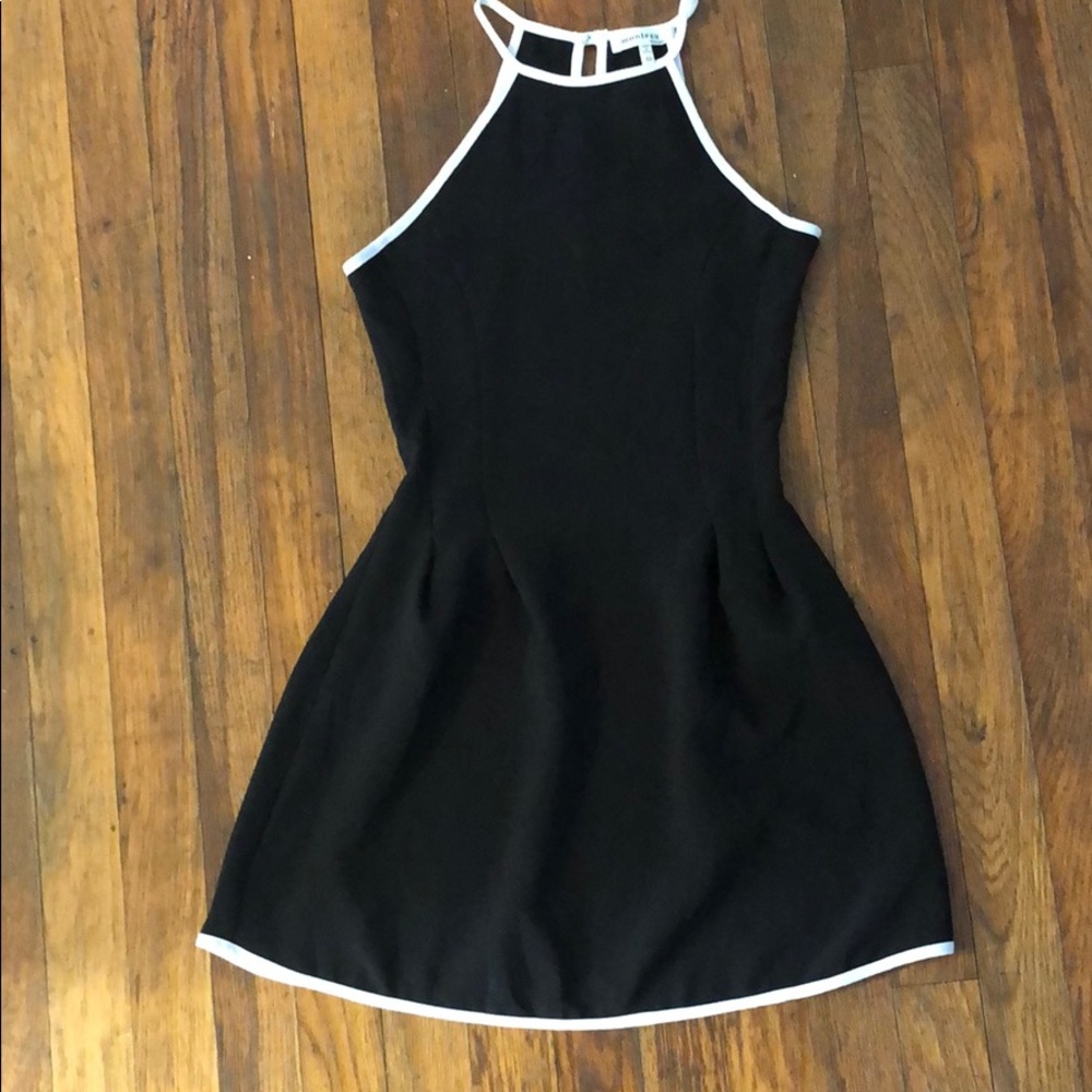 Black dress with white trim